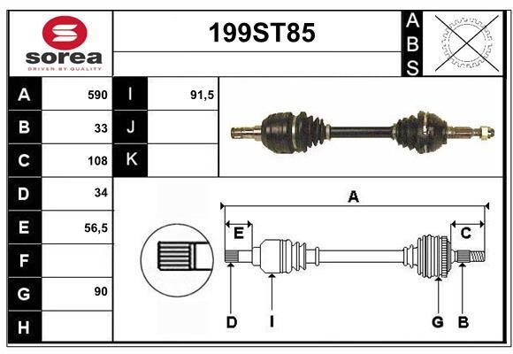 StartCar 199ST85 Drive shaft 199ST85: Buy near me in Poland at 2407.PL - Good price!