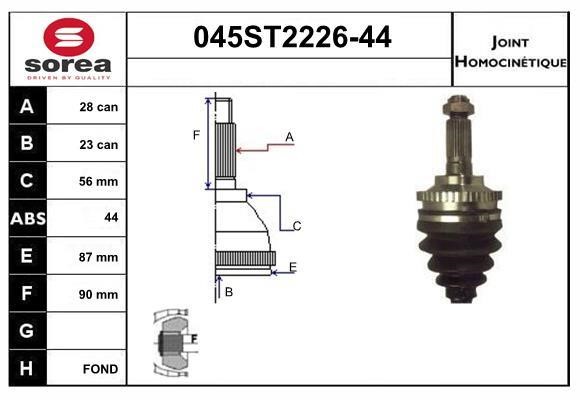 StartCar 045ST2226-44 Joint kit, drive shaft 045ST222644: Buy near me in Poland at 2407.PL - Good price!