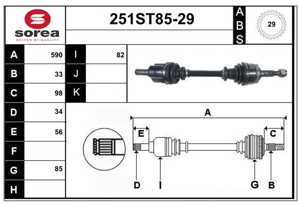 StartCar 251ST85-29 Drive shaft 251ST8529: Buy near me at 2407.PL in Poland at an Affordable price!