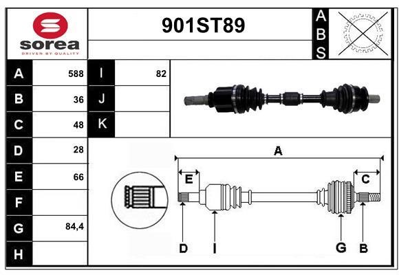 StartCar 901ST89 Drive shaft 901ST89: Buy near me in Poland at 2407.PL - Good price!