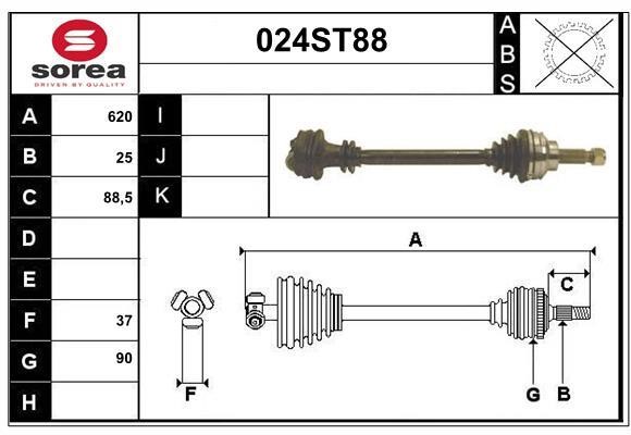 StartCar 024ST88 Вал приводной 024ST88: Отличная цена - Купить в Польше на 2407.PL!