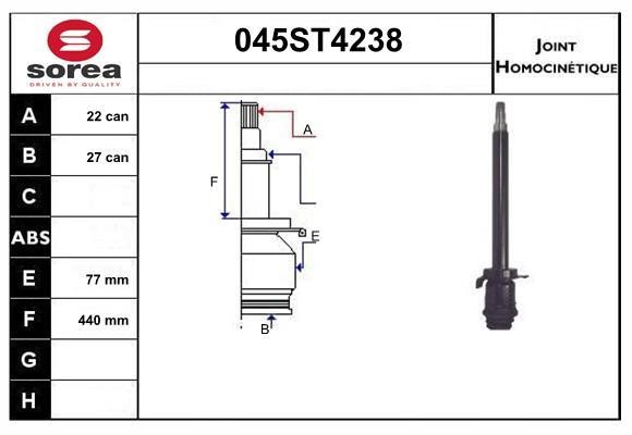 StartCar 045ST4238 Joint kit, drive shaft 045ST4238: Buy near me in Poland at 2407.PL - Good price!
