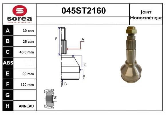 StartCar 045ST2160 Joint kit, drive shaft 045ST2160: Buy near me in Poland at 2407.PL - Good price!