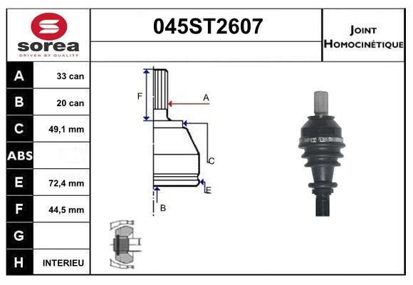 StartCar 045ST2607 Joint kit, drive shaft 045ST2607: Buy near me in Poland at 2407.PL - Good price!