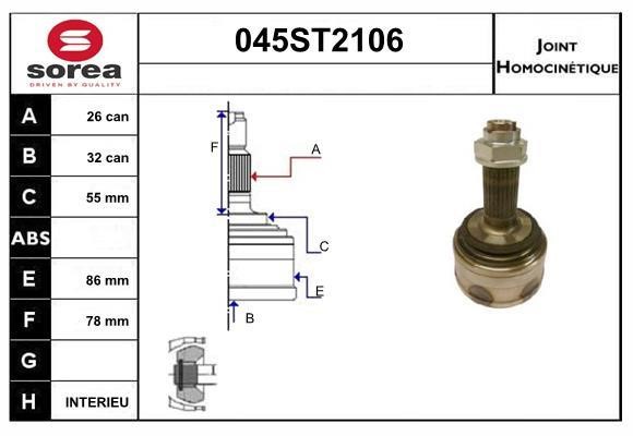 StartCar 045ST2106 Joint kit, drive shaft 045ST2106: Buy near me in Poland at 2407.PL - Good price!