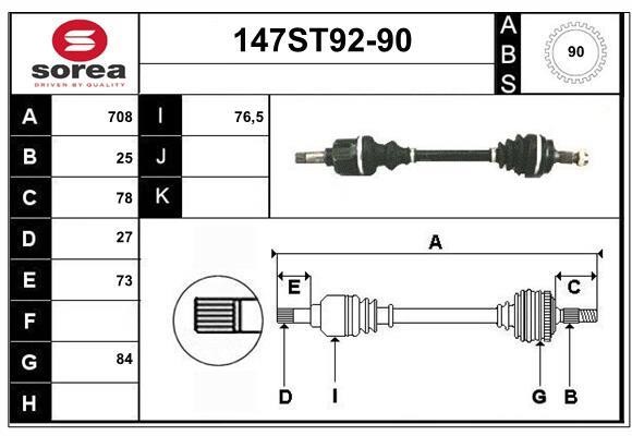 StartCar 147ST92-90 Вал приводной 147ST9290: Отличная цена - Купить в Польше на 2407.PL!