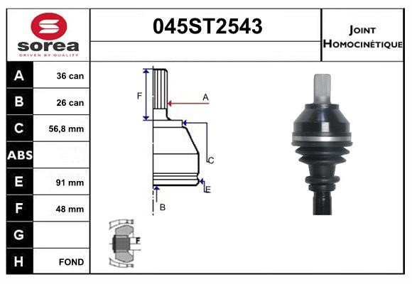 StartCar 045ST2543 Joint kit, drive shaft 045ST2543: Buy near me in Poland at 2407.PL - Good price!