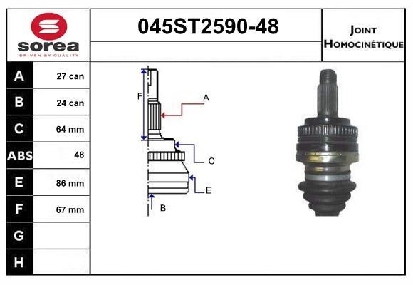 StartCar 045ST2590-48 Joint kit, drive shaft 045ST259048: Buy near me in Poland at 2407.PL - Good price!