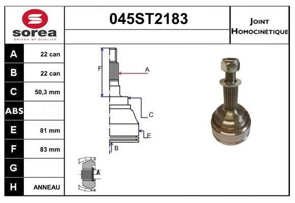 StartCar 045ST2183 Joint kit, drive shaft 045ST2183: Buy near me in Poland at 2407.PL - Good price!