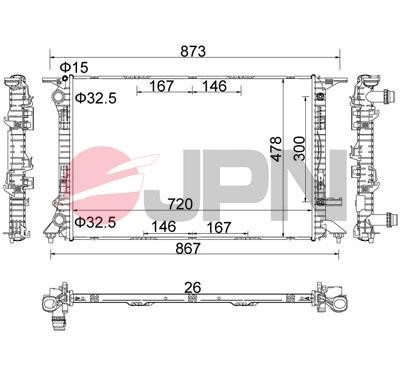 JPN 60C9005-JPN Радіатор охолодження двигуна 60C9005JPN: Приваблива ціна - Купити у Польщі на 2407.PL!