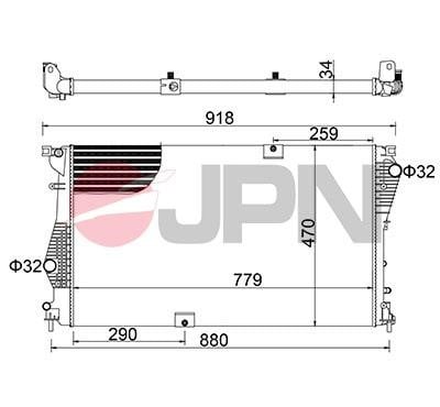 JPN 60C9047-JPN Radiator, engine cooling 60C9047JPN: Buy near me in Poland at 2407.PL - Good price!