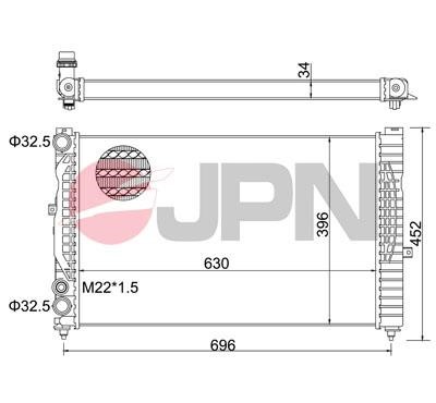 JPN 60C9001-JPN Радіатор охолодження двигуна 60C9001JPN: Приваблива ціна - Купити у Польщі на 2407.PL!