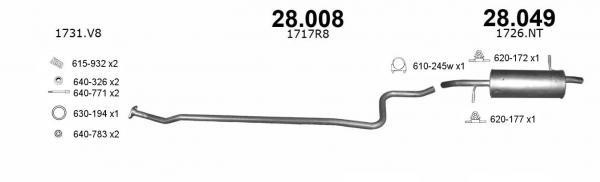 Izawit 28.008 Muffler pipe 28008: Buy near me in Poland at 2407.PL - Good price!