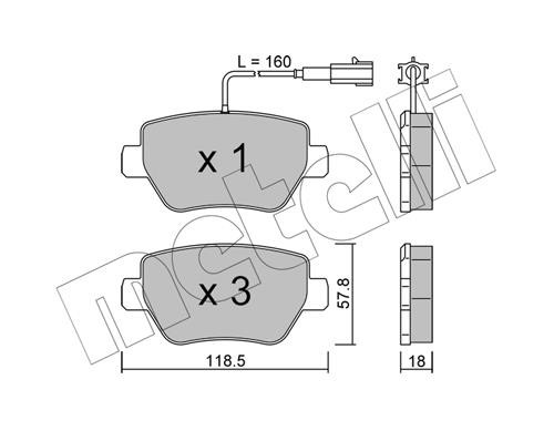Metelli 22-1204-0 Brake Pad Set, disc brake 2212040: Buy near me in Poland at 2407.PL - Good price!