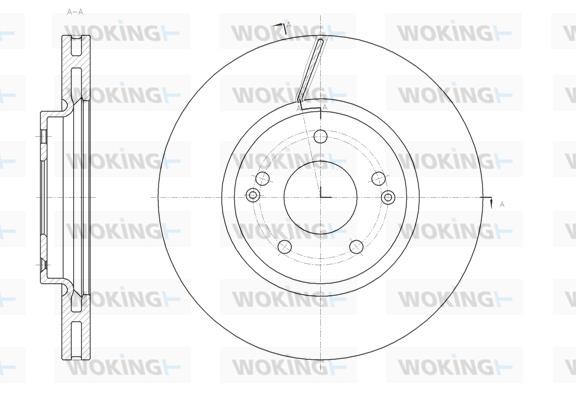 Woking D61663.10 Front brake disc ventilated D6166310: Buy near me in Poland at 2407.PL - Good price!