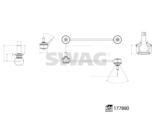 SWAG 33 10 4347 Rod/Strut, stabiliser 33104347: Buy near me in Poland at 2407.PL - Good price!