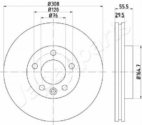 Japanparts DI-0953 Front brake disc ventilated DI0953: Buy near me in Poland at 2407.PL - Good price!