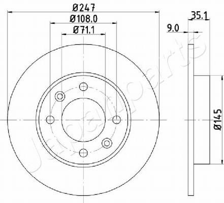Japanparts DP-0602 Rear brake disc, non-ventilated DP0602: Buy near me in Poland at 2407.PL - Good price!