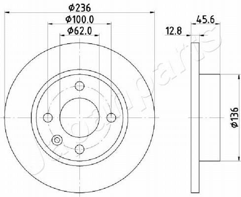 Japanparts DI-0946 Unventilated front brake disc DI0946: Buy near me in Poland at 2407.PL - Good price!