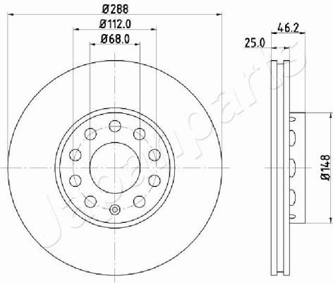 Japanparts DI-0910 Тормозной диск передний вентилируемый DI0910: Отличная цена - Купить в Польше на 2407.PL!