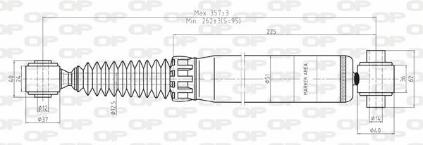 Open parts SAB8043.32 Rear oil and gas suspension shock absorber SAB804332: Buy near me in Poland at 2407.PL - Good price!