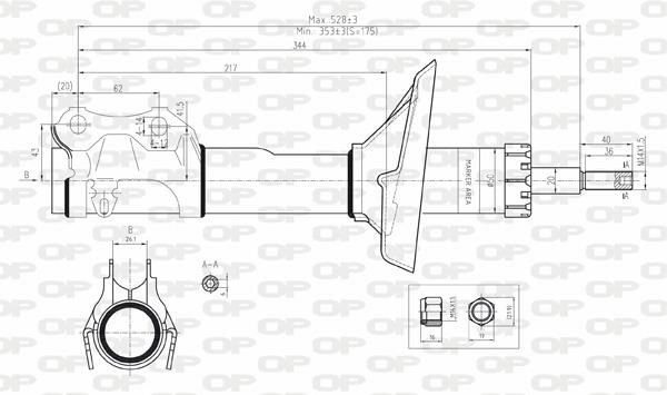 Open parts SAB8087.11 Front oil shock absorber SAB808711: Buy near me in Poland at 2407.PL - Good price!