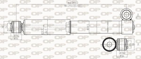 Open parts SAB8253.32 Rear oil and gas suspension shock absorber SAB825332: Buy near me in Poland at 2407.PL - Good price!