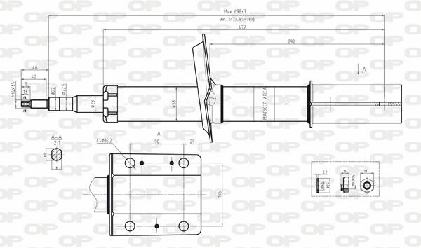 Open parts SAB8062.31 Front oil and gas suspension shock absorber SAB806231: Buy near me in Poland at 2407.PL - Good price!