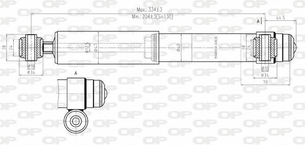 Open parts SAB8025.12 Rear oil shock absorber SAB802512: Buy near me in Poland at 2407.PL - Good price!