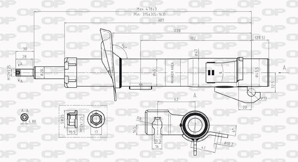 Open parts SAB8230.31 Amortyzator gazowo-olejowy przód, lewy SAB823031: Dobra cena w Polsce na 2407.PL - Kup Teraz!