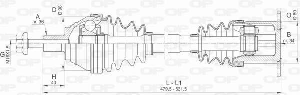 Open parts DRS6415.00 Drive shaft DRS641500: Buy near me in Poland at 2407.PL - Good price!