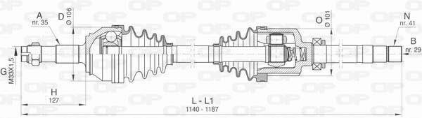 Open parts DRS6425.00 Drive shaft DRS642500: Buy near me in Poland at 2407.PL - Good price!