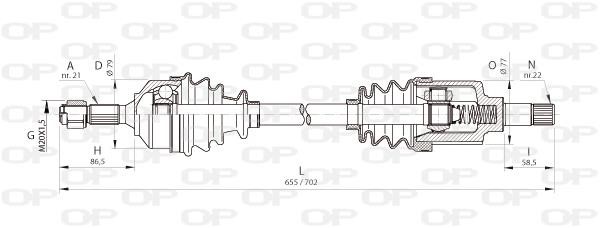 Open parts DRS6460.00 Вал приводной DRS646000: Отличная цена - Купить в Польше на 2407.PL!