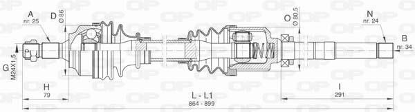 Open parts DRS6434.00 Drive shaft DRS643400: Buy near me in Poland at 2407.PL - Good price!
