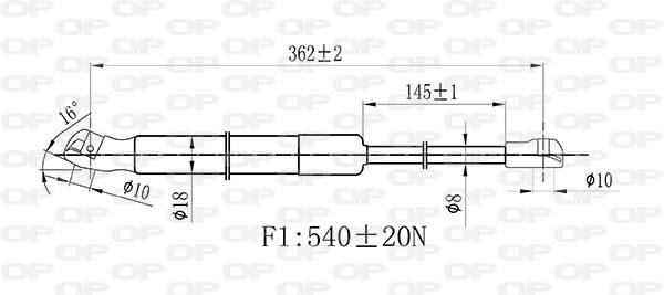 Open parts GSR6523.00 Gas hood spring GSR652300: Buy near me in Poland at 2407.PL - Good price!