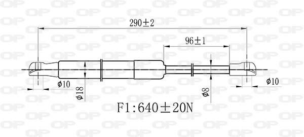 Open parts GSR6450.00 Пружина газовая капота GSR645000: Отличная цена - Купить в Польше на 2407.PL!
