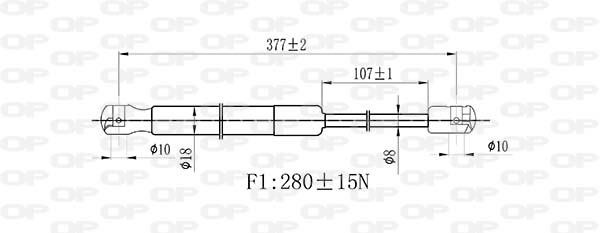 Open parts GSR6522.00 Gas hood spring GSR652200: Buy near me at 2407.PL in Poland at an Affordable price!