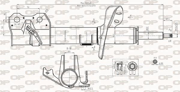 Open parts SAB8414.31 Front right gas oil shock absorber SAB841431: Buy near me in Poland at 2407.PL - Good price!