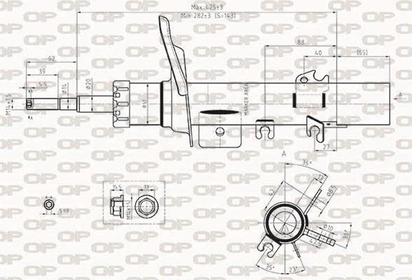 Open parts SAB8417.31 Front Left Gas Oil Suspension Shock Absorber SAB841731: Buy near me in Poland at 2407.PL - Good price!