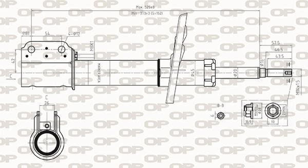 Open parts SAB8557.31 Front oil and gas suspension shock absorber SAB855731: Buy near me in Poland at 2407.PL - Good price!