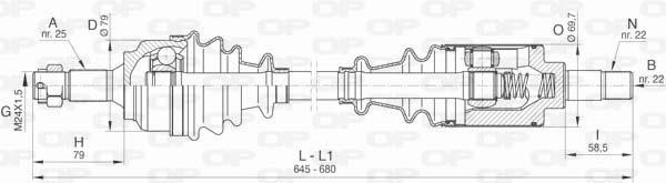 Open parts DRS6458.00 Вал приводной DRS645800: Отличная цена - Купить в Польше на 2407.PL!