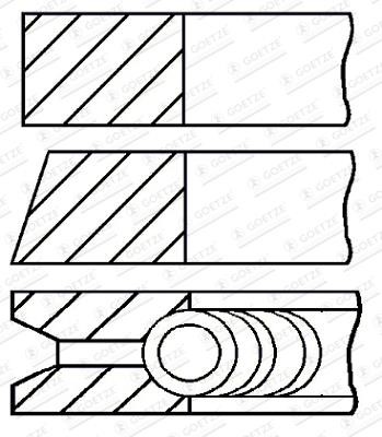 Goetze 08-101307-00 Piston ring set, 0,50mm 0810130700: Buy near me in Poland at 2407.PL - Good price!