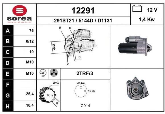 EAI 12291 Starter 12291: Buy near me in Poland at 2407.PL - Good price!
