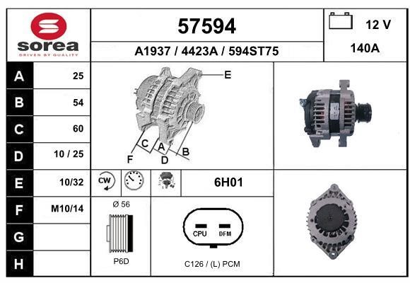 EAI 57594 Alternator 57594: Buy near me in Poland at 2407.PL - Good price!