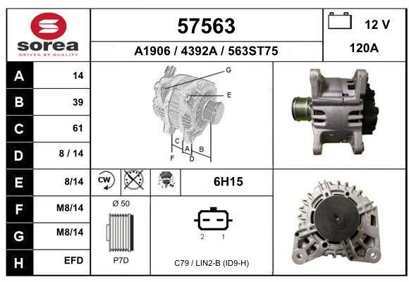 EAI 57563 Alternator 57563: Buy near me in Poland at 2407.PL - Good price!