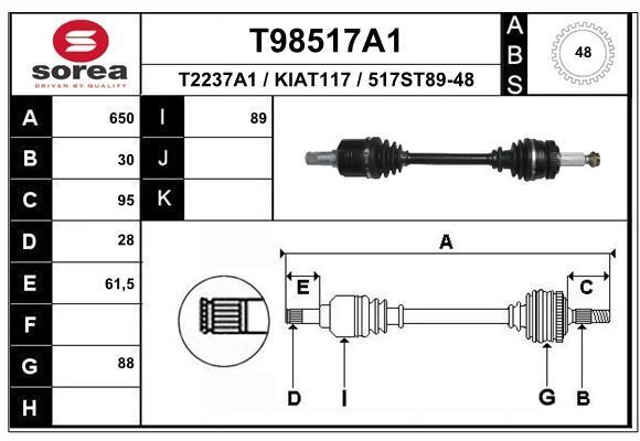 EAI T98517A1 Antriebswelle T98517A1: Kaufen Sie zu einem guten Preis in Polen bei 2407.PL!