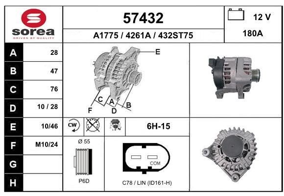 EAI 57432 Alternator 57432: Buy near me in Poland at 2407.PL - Good price!