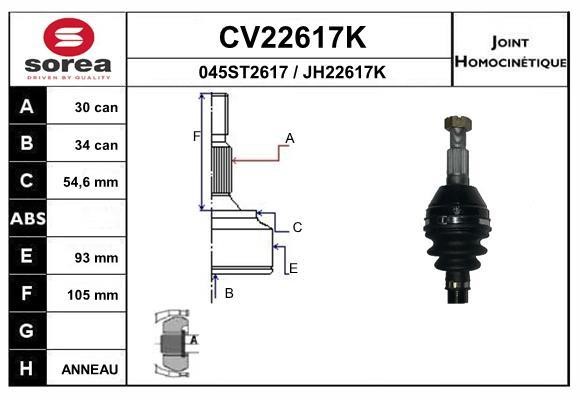 EAI CV22617K Joint Kit, drive shaft CV22617K: Buy near me in Poland at 2407.PL - Good price!