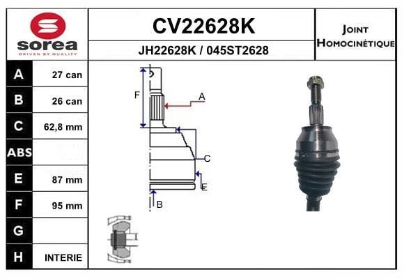 EAI CV22628K Joint Kit, drive shaft CV22628K: Buy near me in Poland at 2407.PL - Good price!