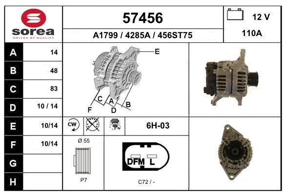 EAI 57456 Alternator 57456: Buy near me in Poland at 2407.PL - Good price!